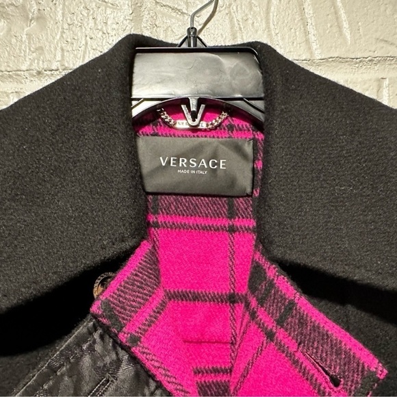 Versace Double Breasted Felt Wool Coat Size 46 - Picture 8 of 11